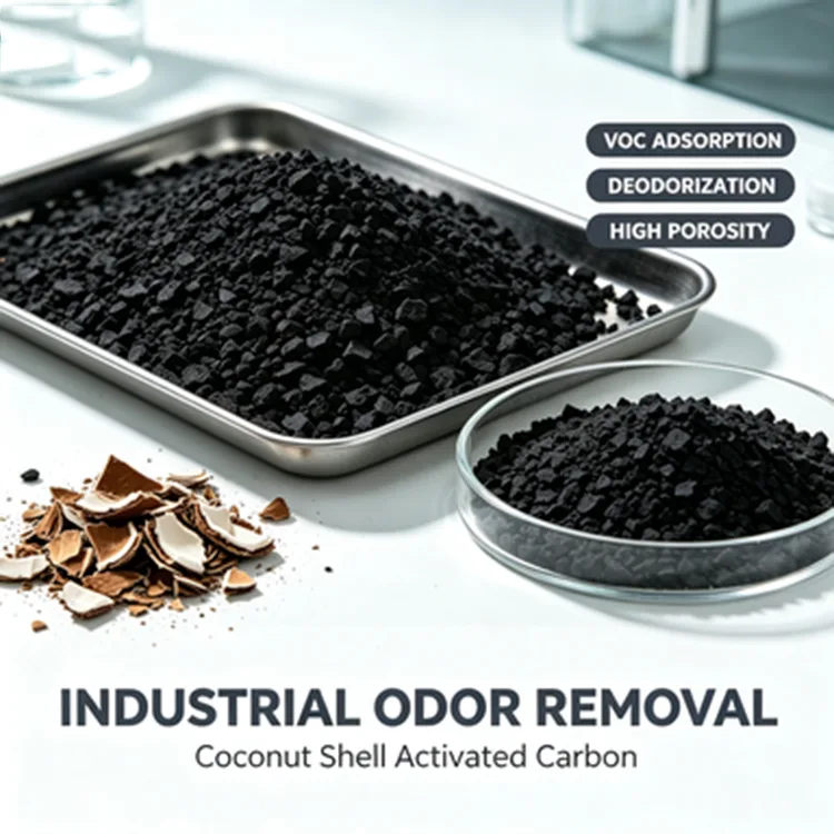 Deodorizing Coconut Shell Carbón Gníomhachtaithe le haghaidh Úsáid Monarcha